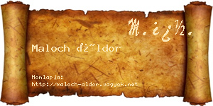 Maloch Áldor névjegykártya